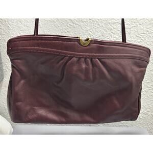 Etienne Aigner Vintage Classic Dark Burgundy Leather Flex-Frame Shoulder Bag